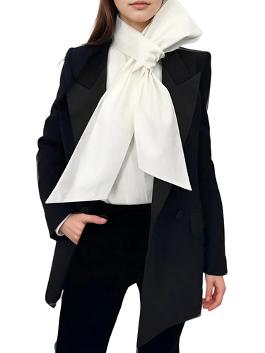 Women's Bow Tie Long Sleeve Blouse -, Shirts & Tops , Drestiny , 4XL, 5XL, Australia, Black, Blouses, Canada, FR, L, Long Sleeves, M, New Zealand, S, United Kingdom, United States, White, XL, XXL, XXXL , Drestiny , www.shopdrestiny.com